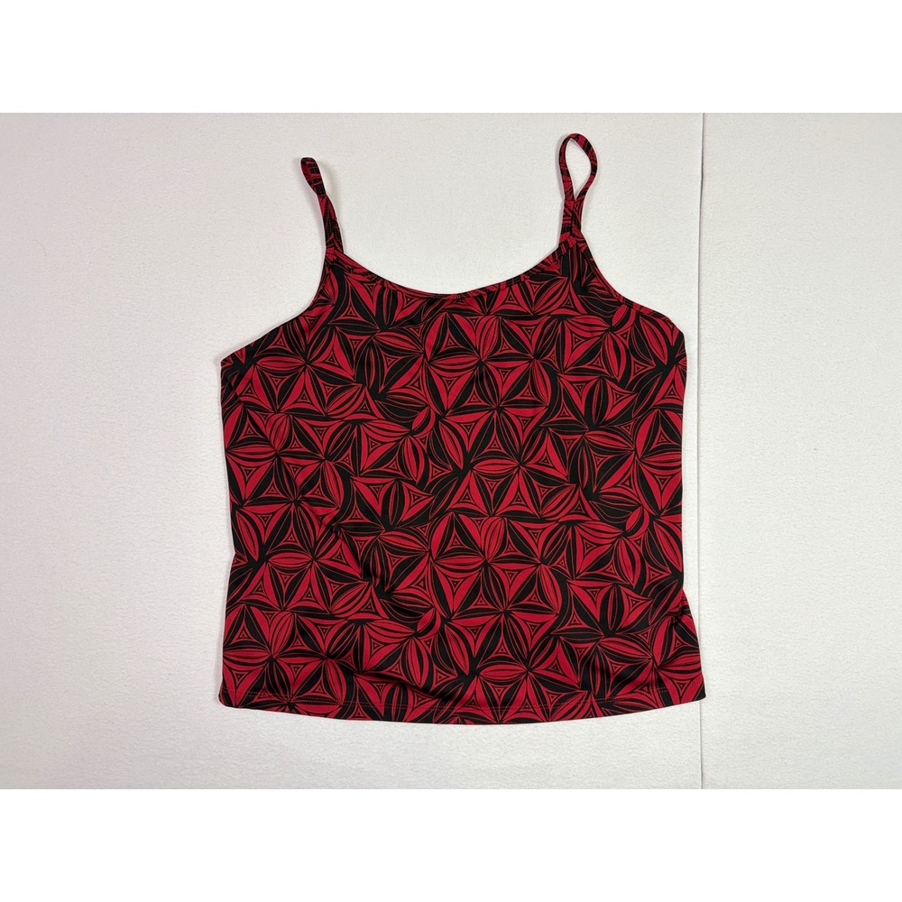 Lane Bryant Women Red Black Geometric Print Cami Tank Top Size 14/16W